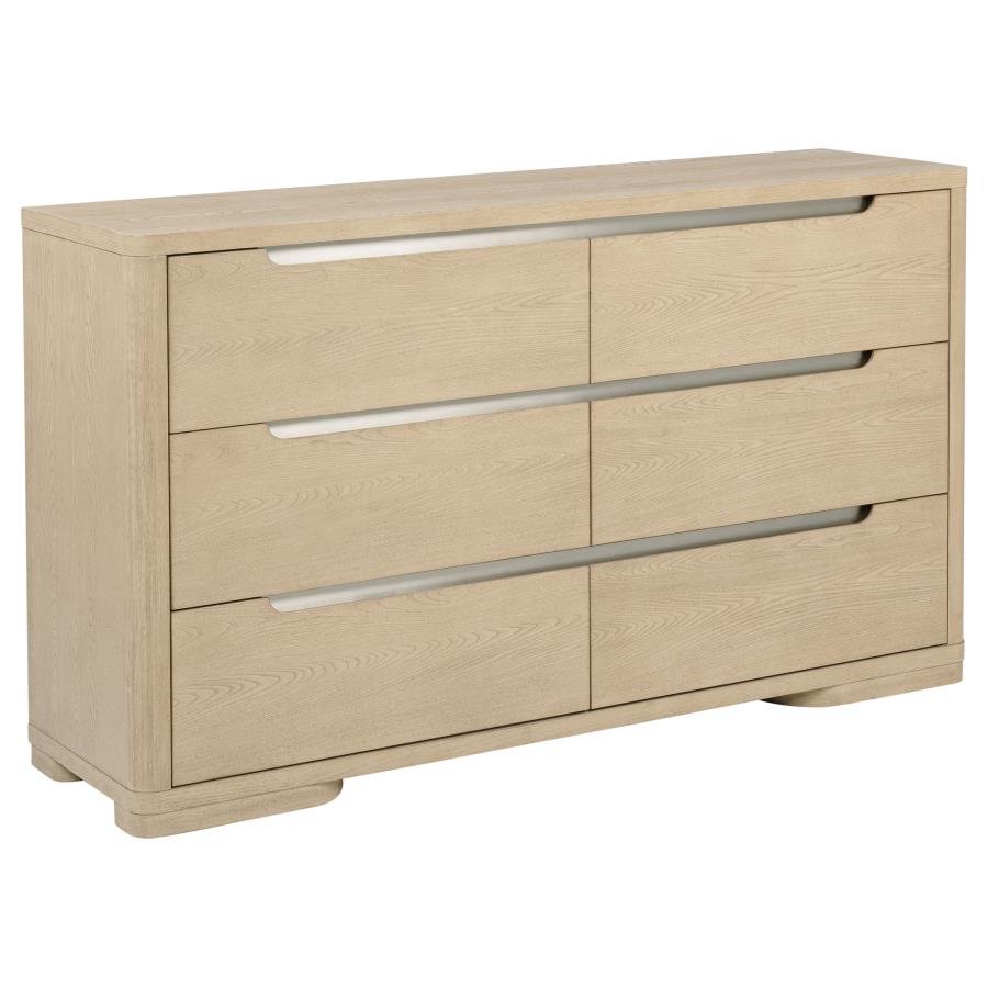 LADERA 6-DRAWER BEDROOM DRESSER LIGHT ELM