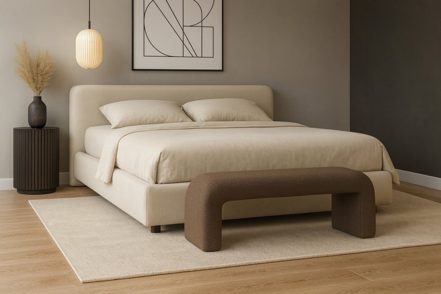 22860-1.jpg Niagara Boucle Fabric Upholstered Bench - Image 2