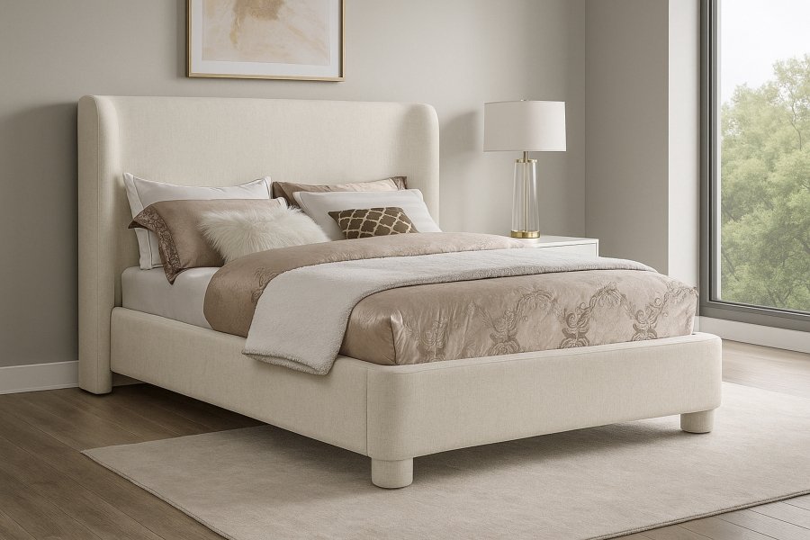 27839-1.jpg Penny Chenille Fabric Upholstered Bed - Image 2