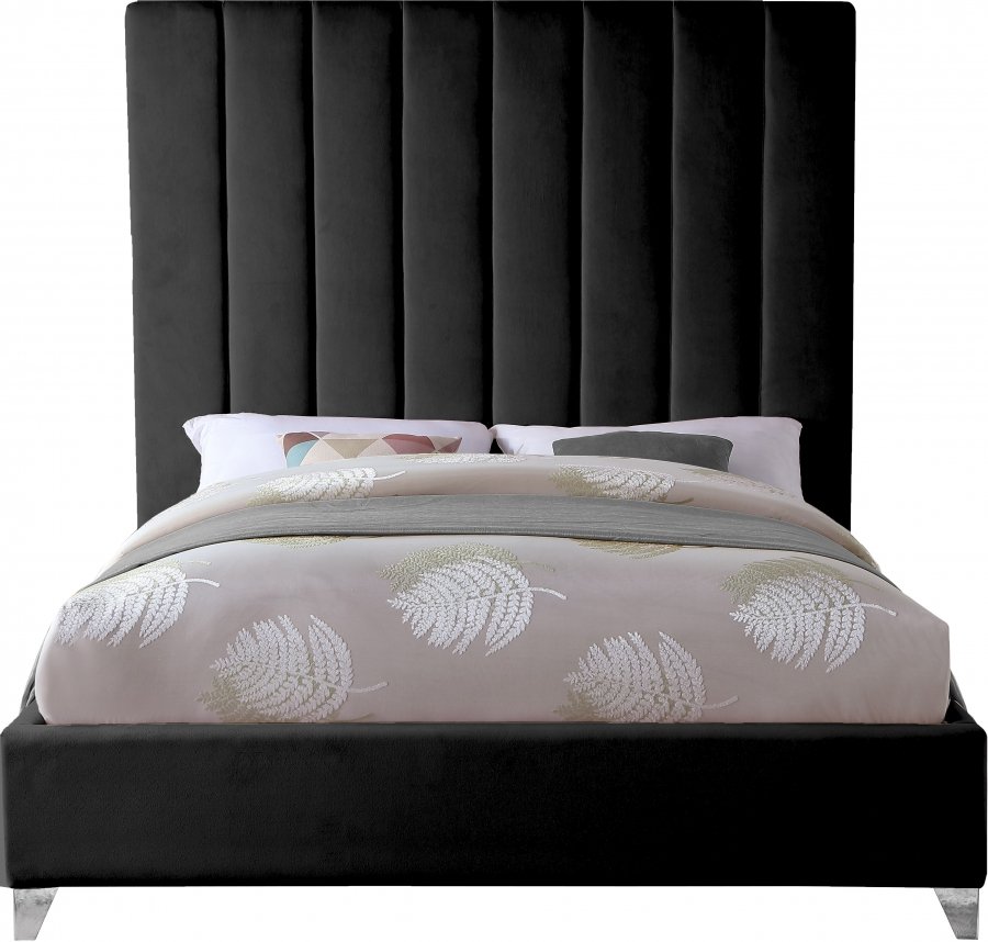 2869-4.jpg Via Velvet Upholstered Bed - Image 4