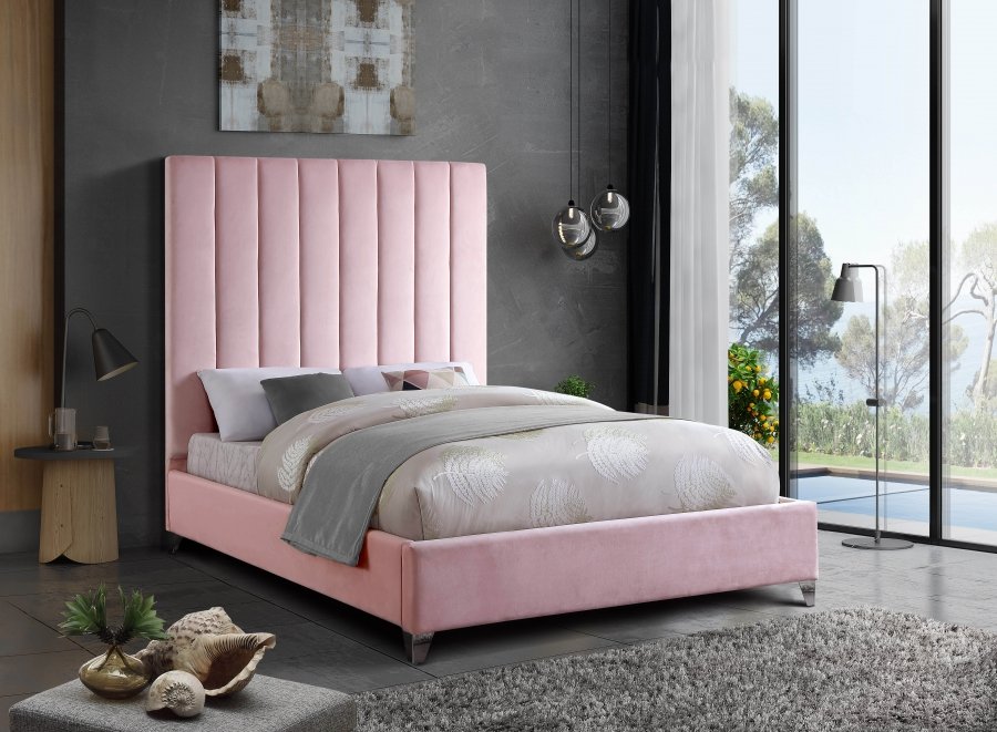 2894-2.jpg Via Velvet Upholstered Bed - Image 3