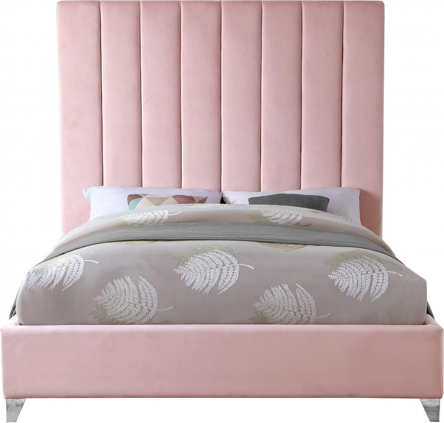 2894-4.jpg Via Velvet Upholstered Bed - Image 4