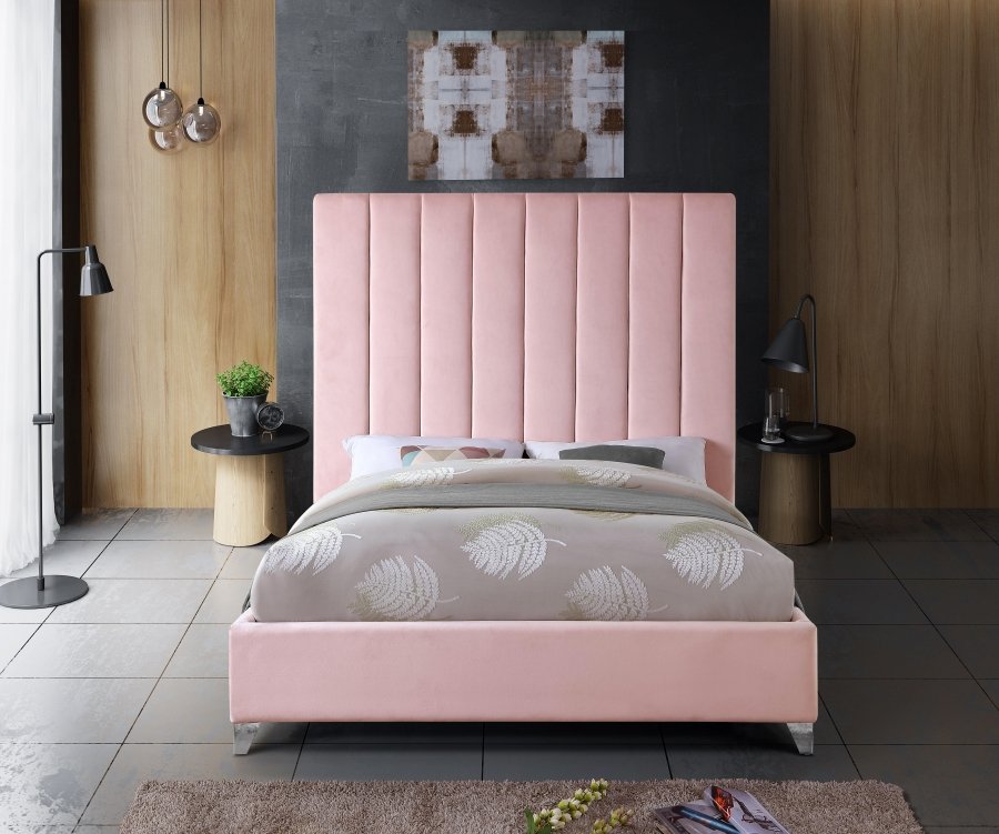 2894-6.jpg Via Velvet Upholstered Bed - Image 5