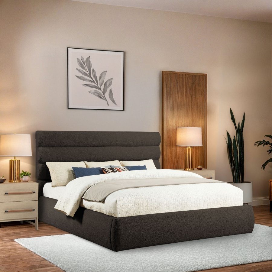 40407-1.jpg Adam Boucle Fabric Upholstered Bed - Image 2