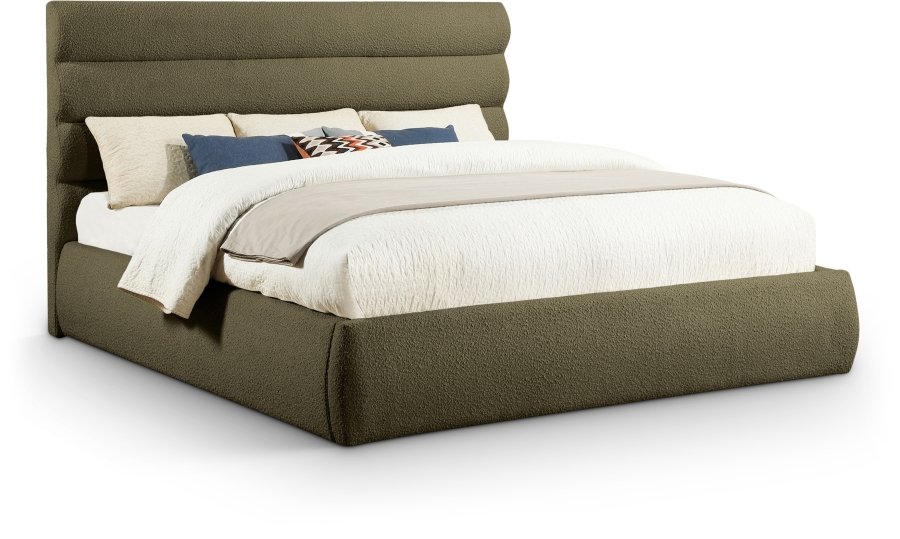 Adam Boucle Fabric Upholstered Bed