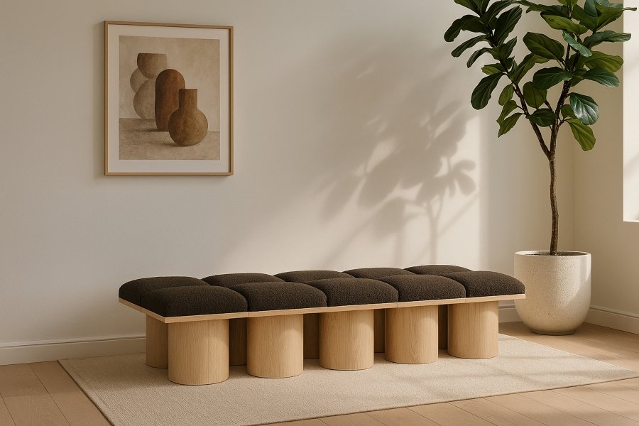 41023-1.jpg Pavilion Boucle Fabric Upholstered 10pc. Modular Bench - Image 2