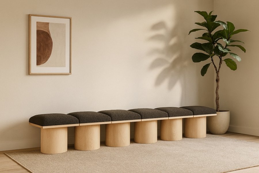 41039-1.jpg Pavilion Boucle Fabric Upholstered 6pc. Modular Bench - Image 2