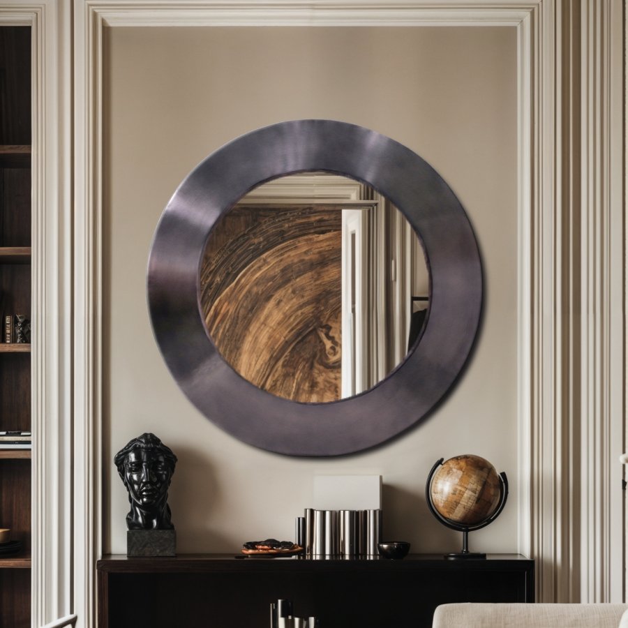 44566-1.jpg Sphere Iron Frame Mirror - Image 2