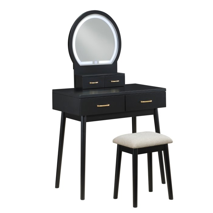 4565BK Dressing Table with Mirror