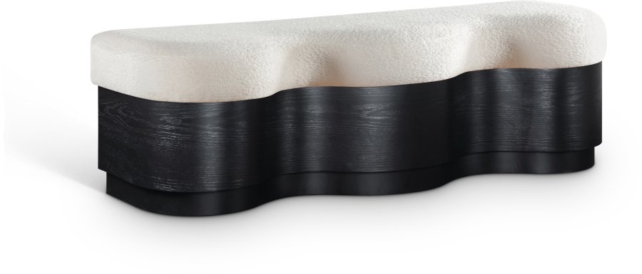 Savoy Velour Fur Fabric Upholstered Bench