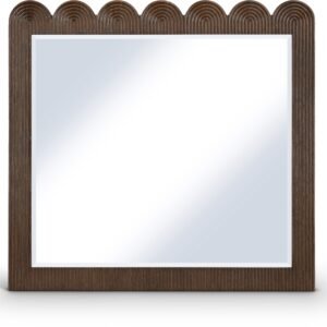Scallop Oak Veneer Mirror
