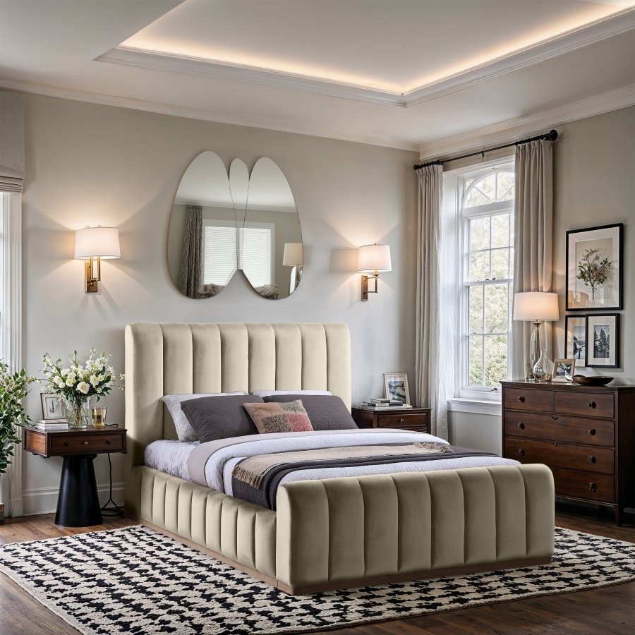 49110-1.jpg Amara Velvet Upholstered Bed - Image 2