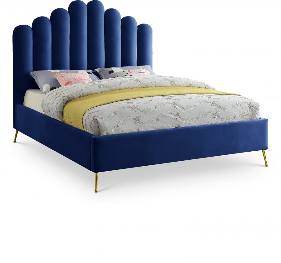 Lily Velvet Upholstered Bed