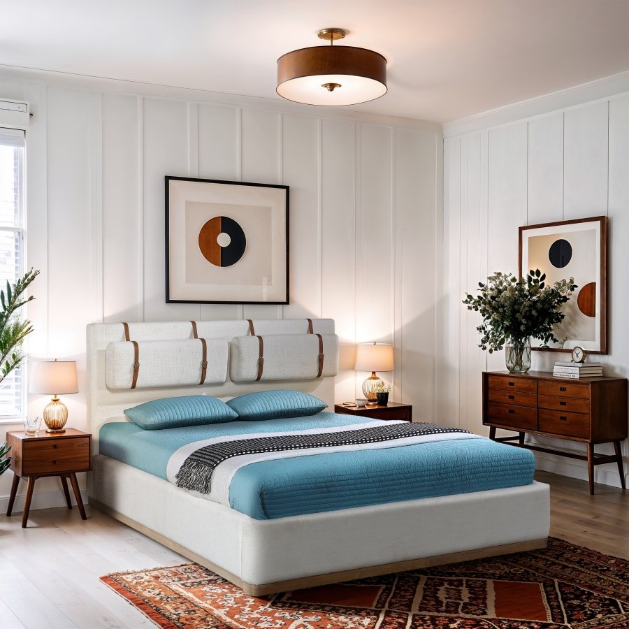 50137-2.jpg Bennet Linen Textured Fabric Upholstered Bed - Image 3