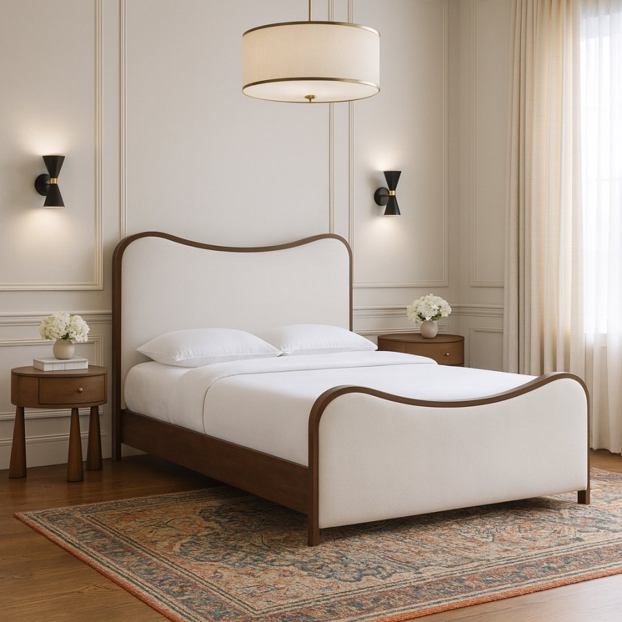 51098-1.jpg Arvada Linen Textured Fabric Upholstered Bed - Image 2