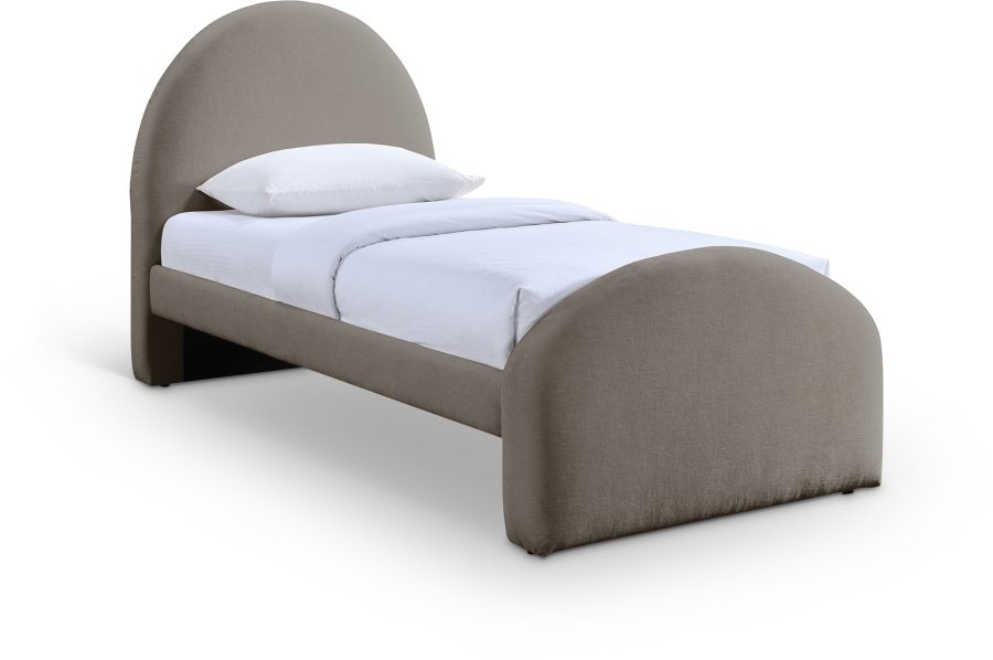 Andaz Chenille Fabric Upholstered Twin Bed