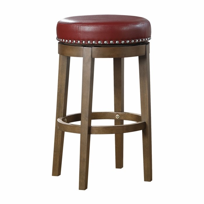 5681RED-29 Round Swivel Pub Height Stool, Red