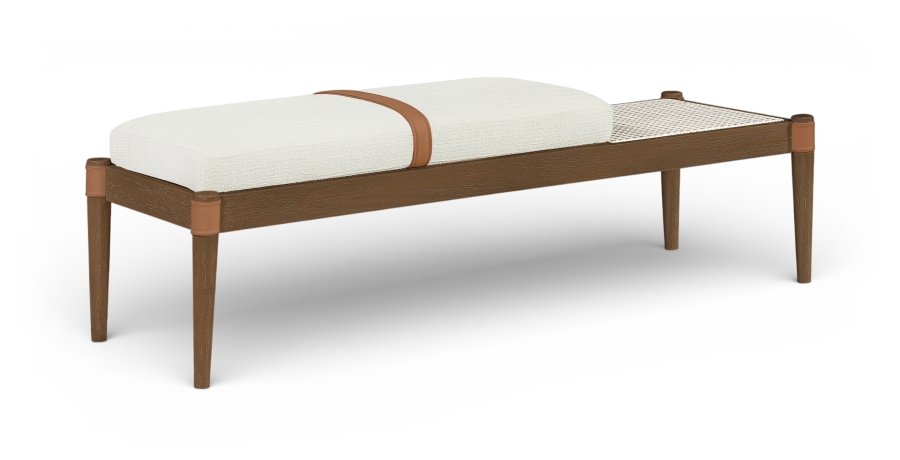 Nara Linen Textured Fabric Upholstered Bench