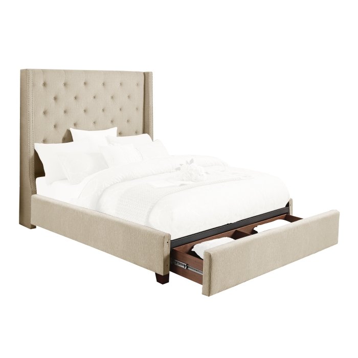5877FBE-1DW* Full Platform Bed with Storage Footboard