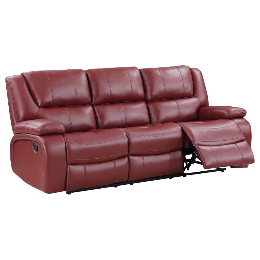 CAMILA UPHOLSTERED MOTION RECLINING SOFA RED