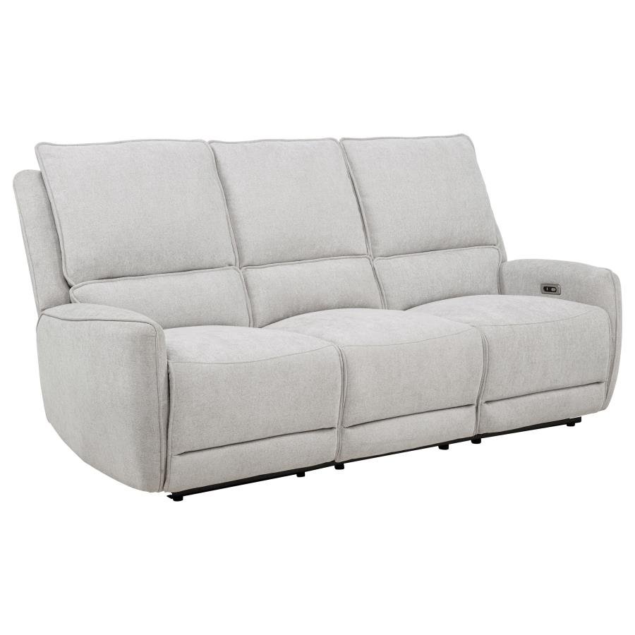 SYLMAR CHENILLE UPHOLSTERED POWER RECLINING SOFA DOVE GREY