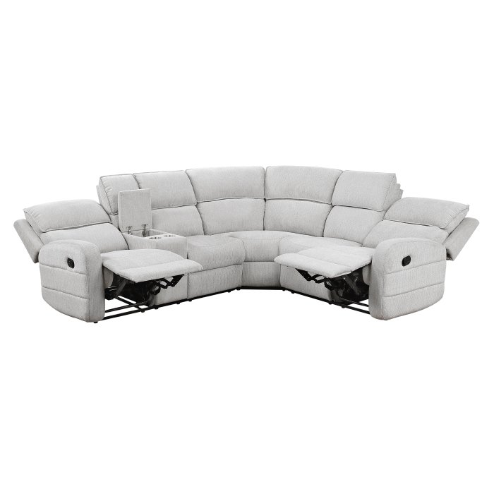 8406GY_SC_noBG_open_1__l.jpg 8406GY*SC 3-Piece Reclining Sectional with Left Console - Image 4