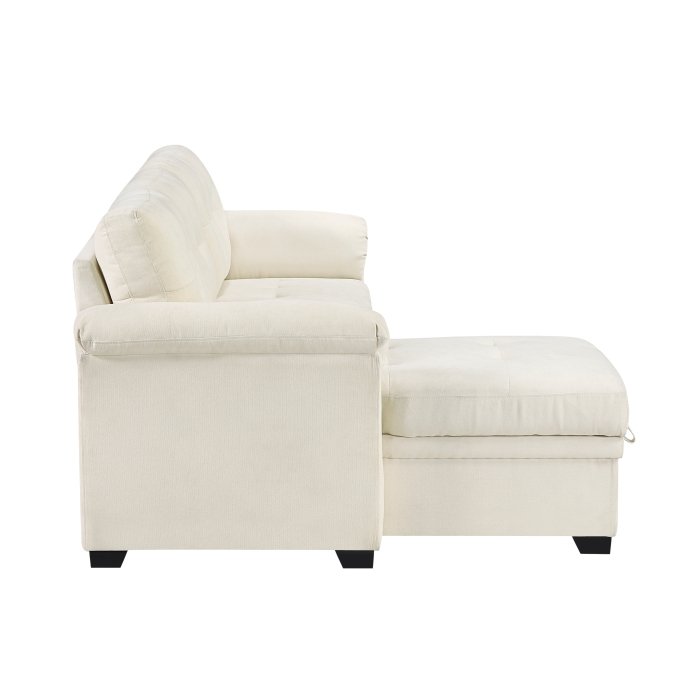 8477BEG_SC_noBG_side_1__l.jpg 8477BEG*SC 2-Piece Reversible Sectional with Pull-out Bed, Reversible Chaise and Hidden Storage - Image 7