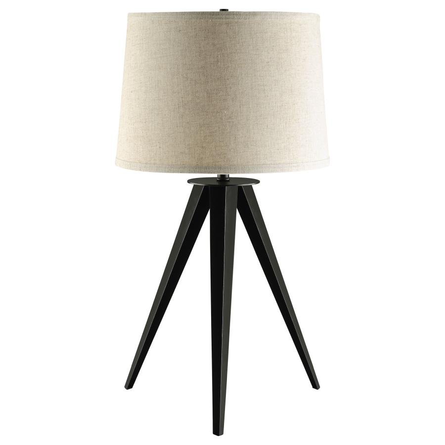 SABAT 29-INCH EMPIRE SHADE TRIPOD BESIDE TABLE LAMP BLACK