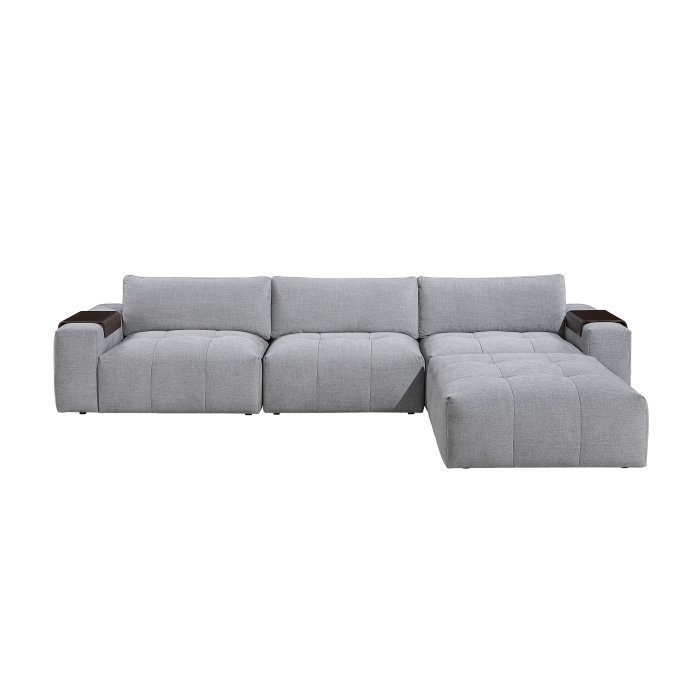 9155GY-41L1ROT_noBG_front__l.jpg 9155GY*41L1ROT 4-Piece Modular Sectional with Ottoman - Image 2