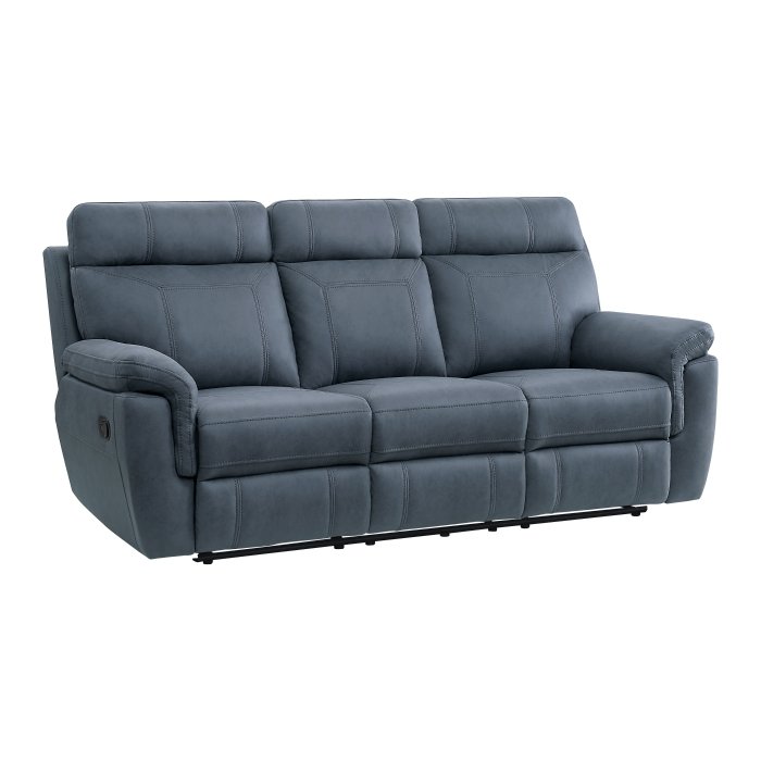 9301BUE-3_noBG___l-1.jpg 9301BUE-3 Double Reclining Sofa with Center Drop-Down Cup Holders - Image 2