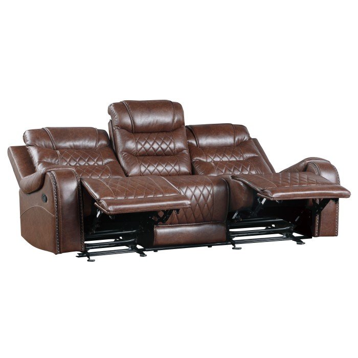 9405BR3_noBG_open_1__l.jpg 9405BR-3 Double Reclining Sofa with Center Drop-Down Cup Holders, Receptacles and USB Ports - Image 3
