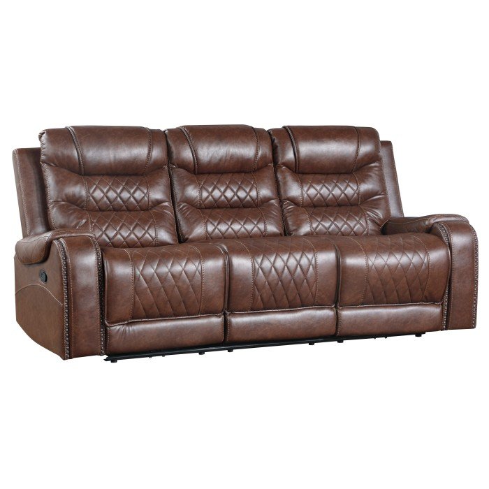 9405BR3_noBG_side__l.jpg 9405BR-3 Double Reclining Sofa with Center Drop-Down Cup Holders, Receptacles and USB Ports - Image 2