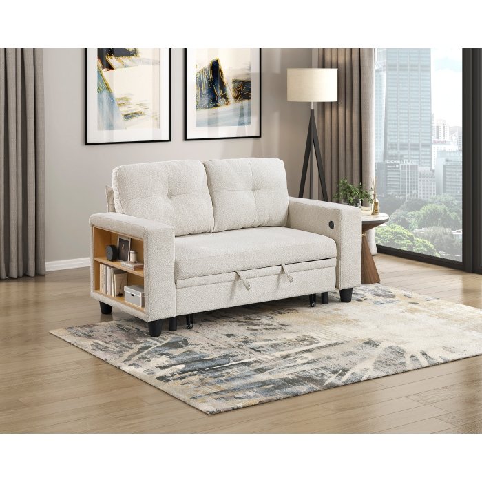 9705BE-2_1__l.jpg 9705BE-2* Love Seat with Pull-out Bed, Shelves and Charging Ports - Image 7