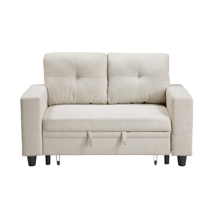 9705BE-2_noBG_front__l.jpg 9705BE-2* Love Seat with Pull-out Bed, Shelves and Charging Ports - Image 2