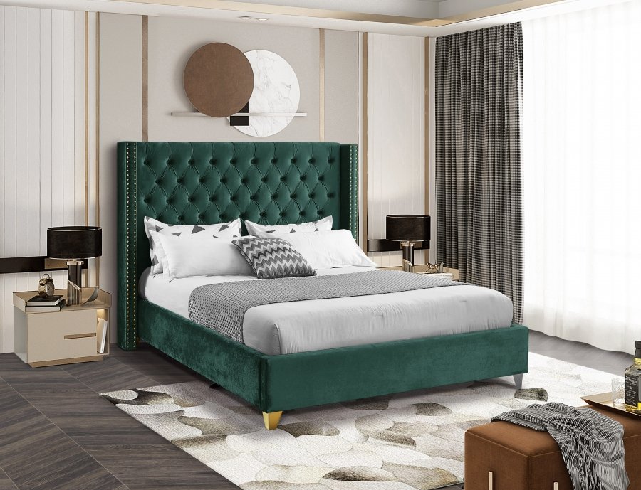9723-1.jpg Barolo Velvet Upholstered Bed - Image 2