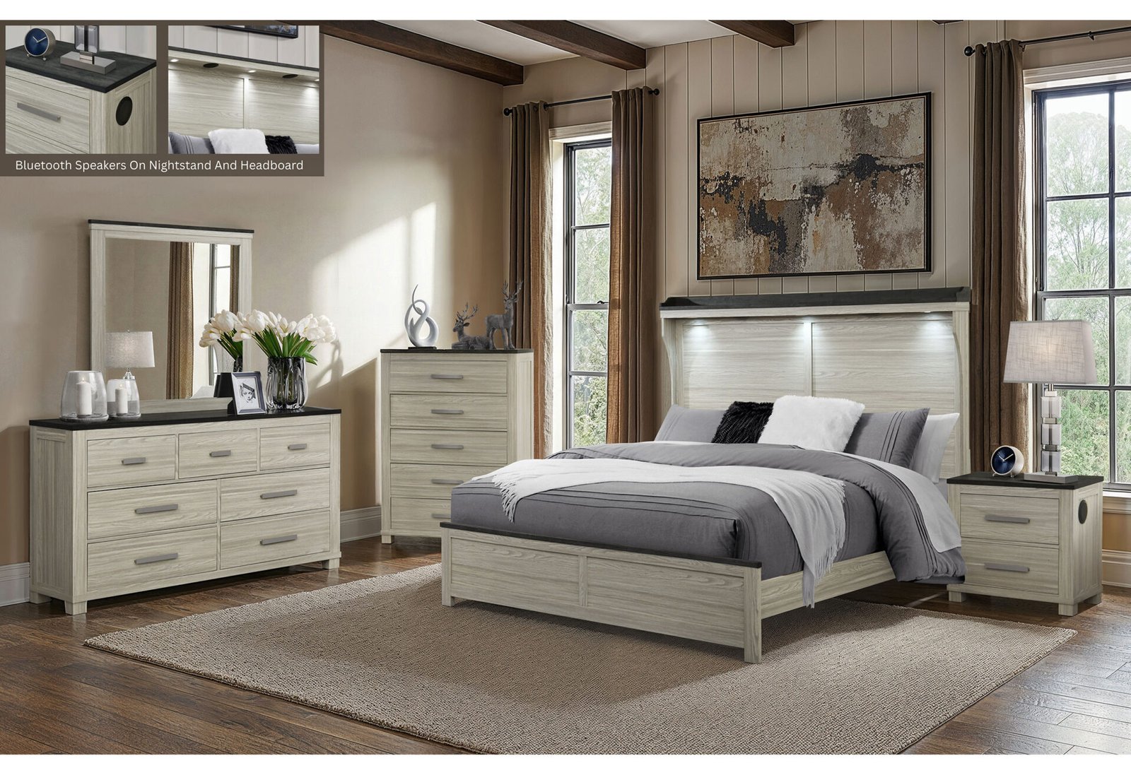 ASHLEY BROWN KING BED GROUP