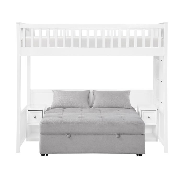 B2034WHLTS-1* Twin Loft Bunk Bed with Night Stand and Sofa Bed