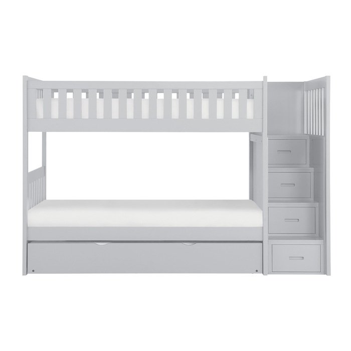 B2063SB-1*R Twin/Twin Step Bunk Bed with Twin Trundle