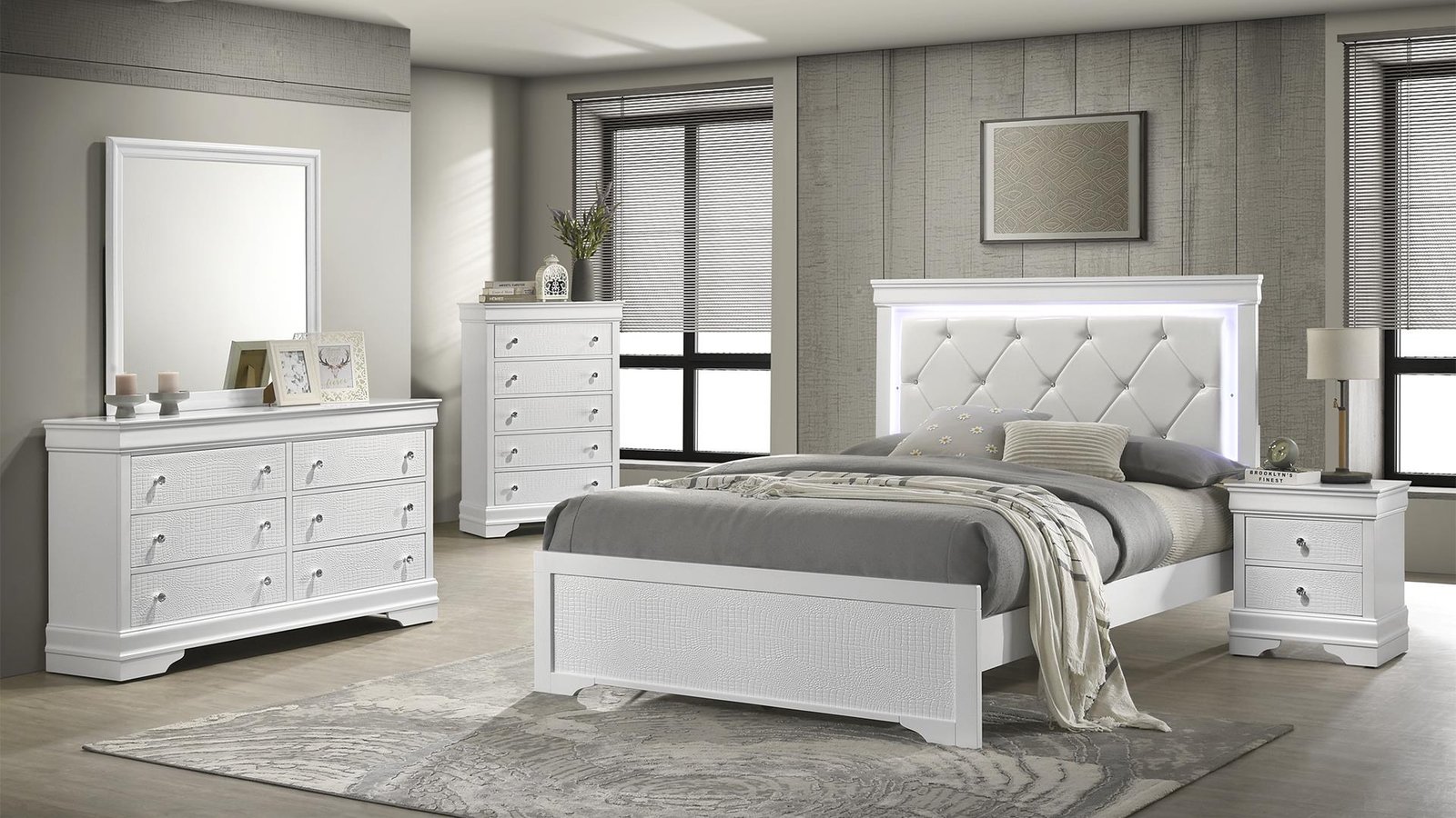BLAZE KING 5PC BEDROOM SET IN WHITE