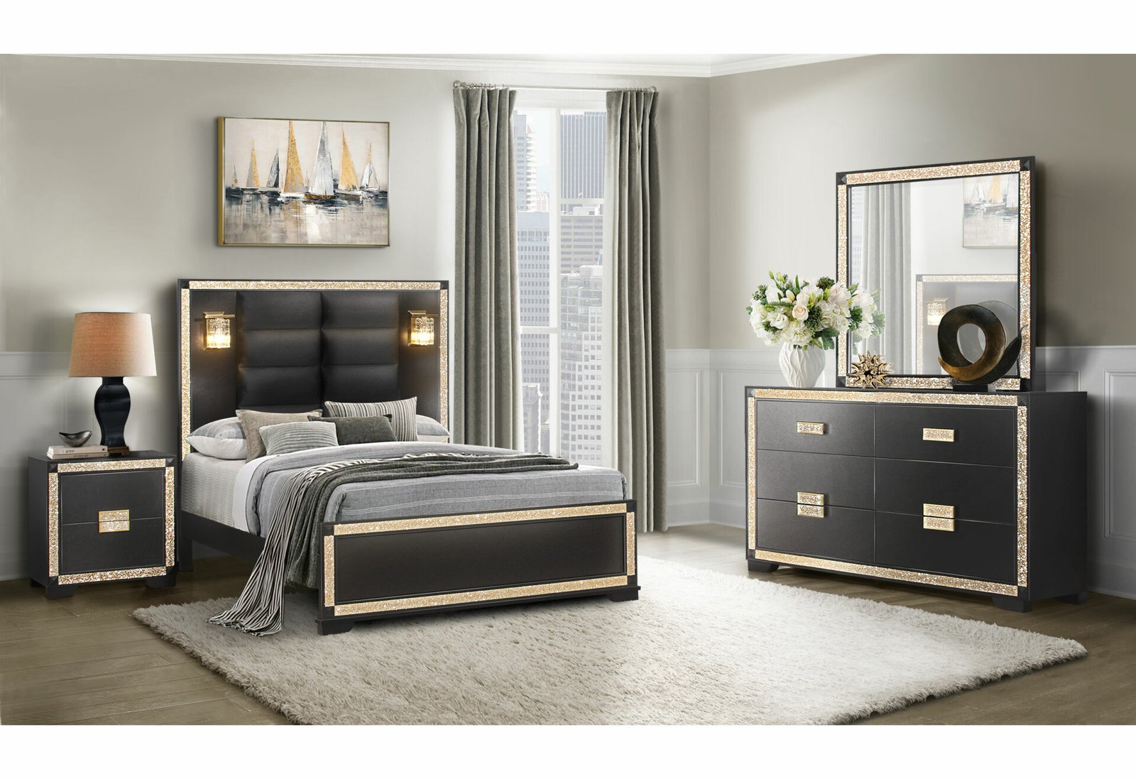 Blake-Queen-4PCS-RSC-3.jpg BLAKE BLACK KING BED WITH LAMPS - Image 4