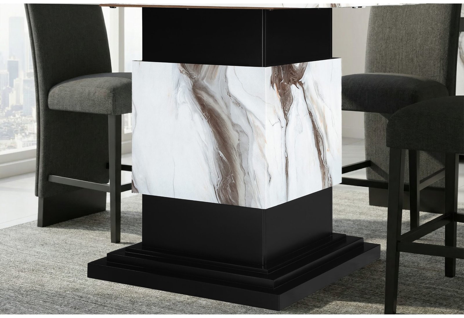 D12BT-D12BS-DETAIL-3.jpg D12 BAR TABLE AND 6 BAR STOOLS - Image 2