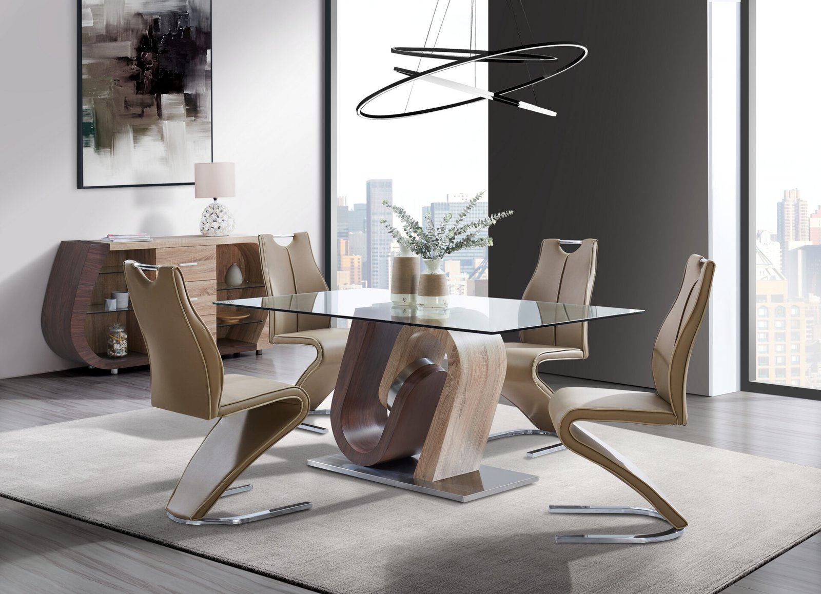 D4126N DINING TABLE AND 6 DINING CHAIRS