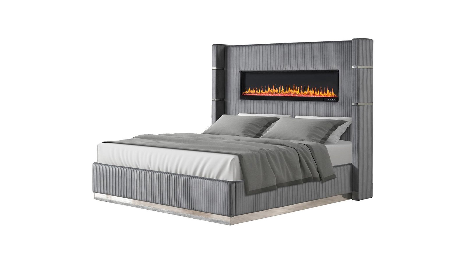LIZELLE KING BED GRAY