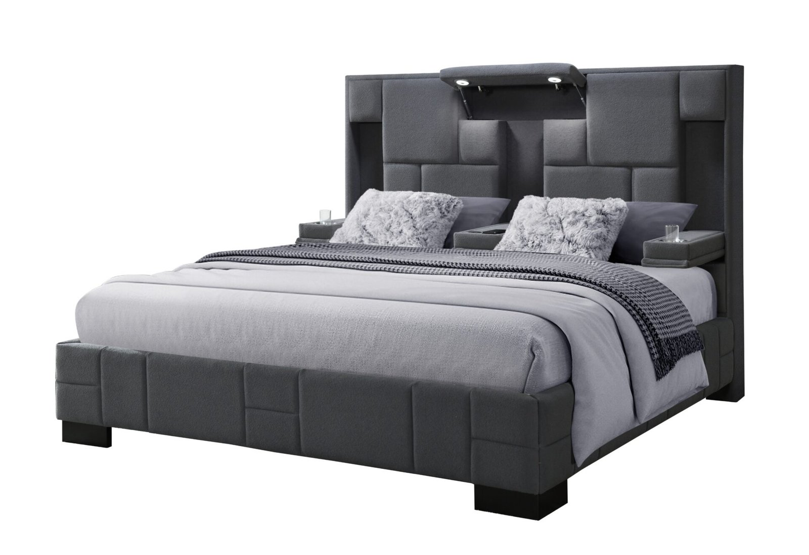 OSCAR-DARK-GREY-8-KB-ANGLE-1.jpg OSCAR DARK GREY 8 KING BED NO WOOD TRIM - Image 4