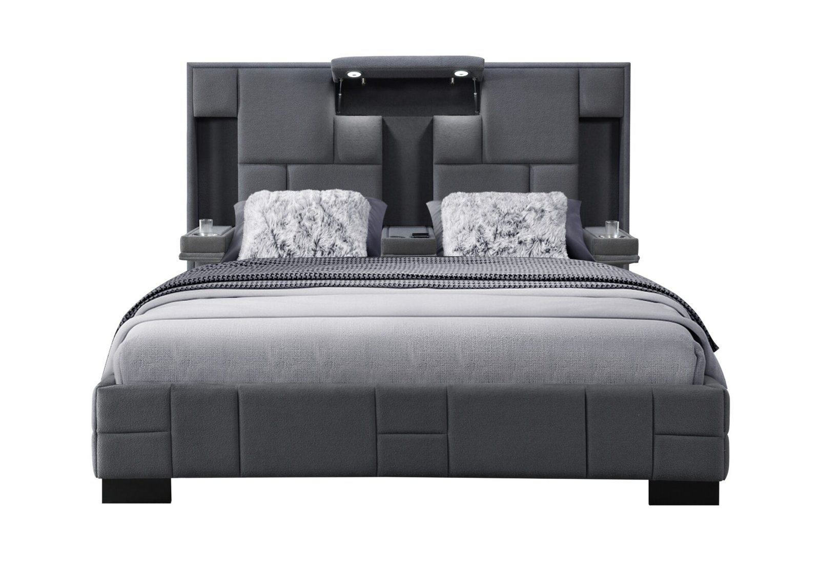 OSCAR-DARK-GREY-8-KB-FRONT-1.jpg OSCAR DARK GREY 8 KING BED NO WOOD TRIM - Image 3