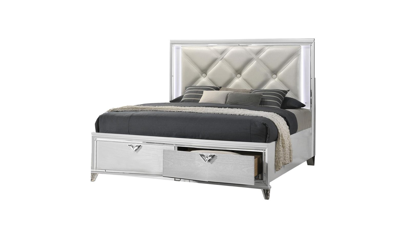 PRISM KING BED WHITE