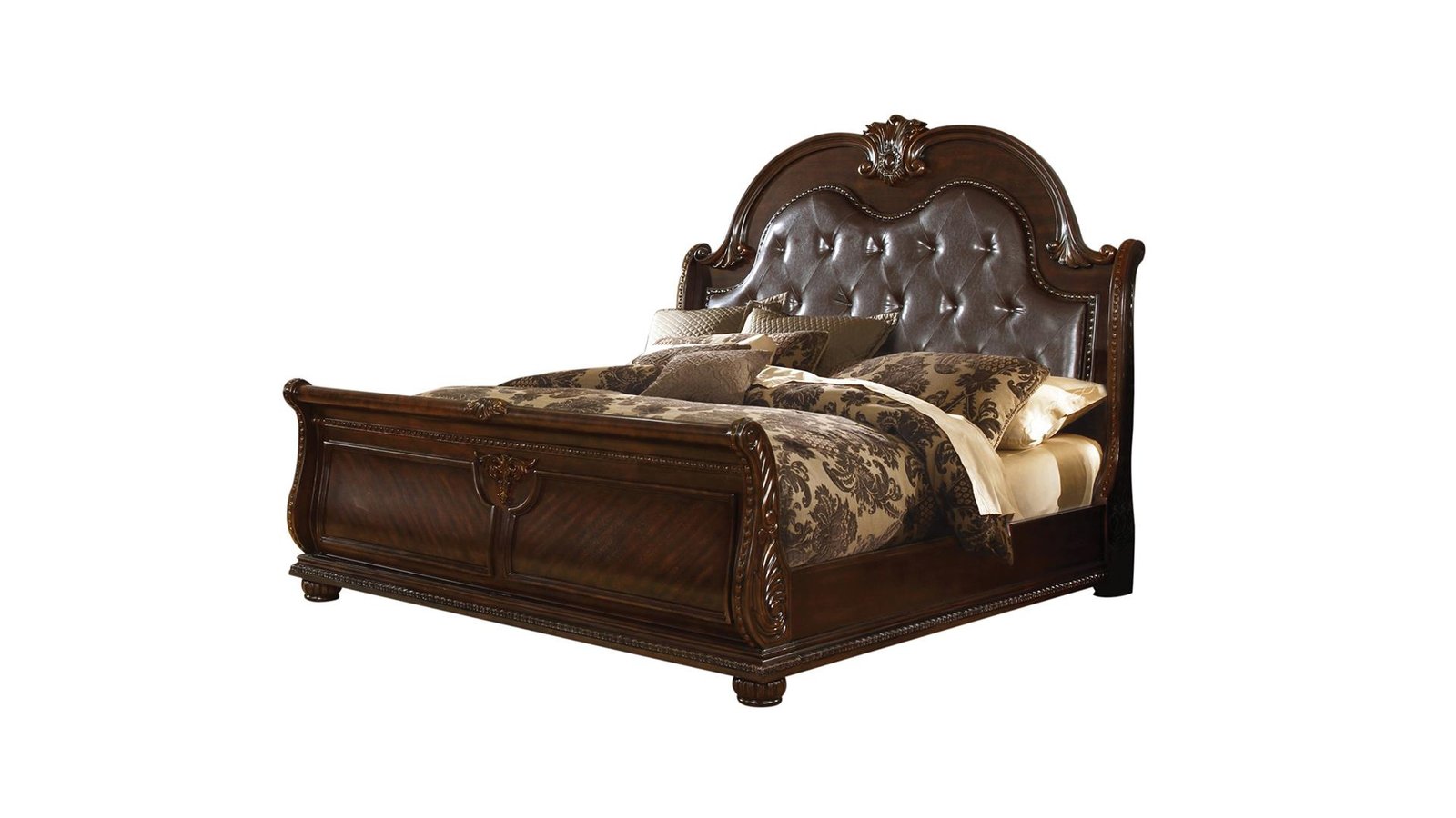 ROMA_DARK_WALNUT_BED_45_1500_975.jpg ROMA QUEEN 4 PC BEDROOM SET IN WALNUT - Image 3