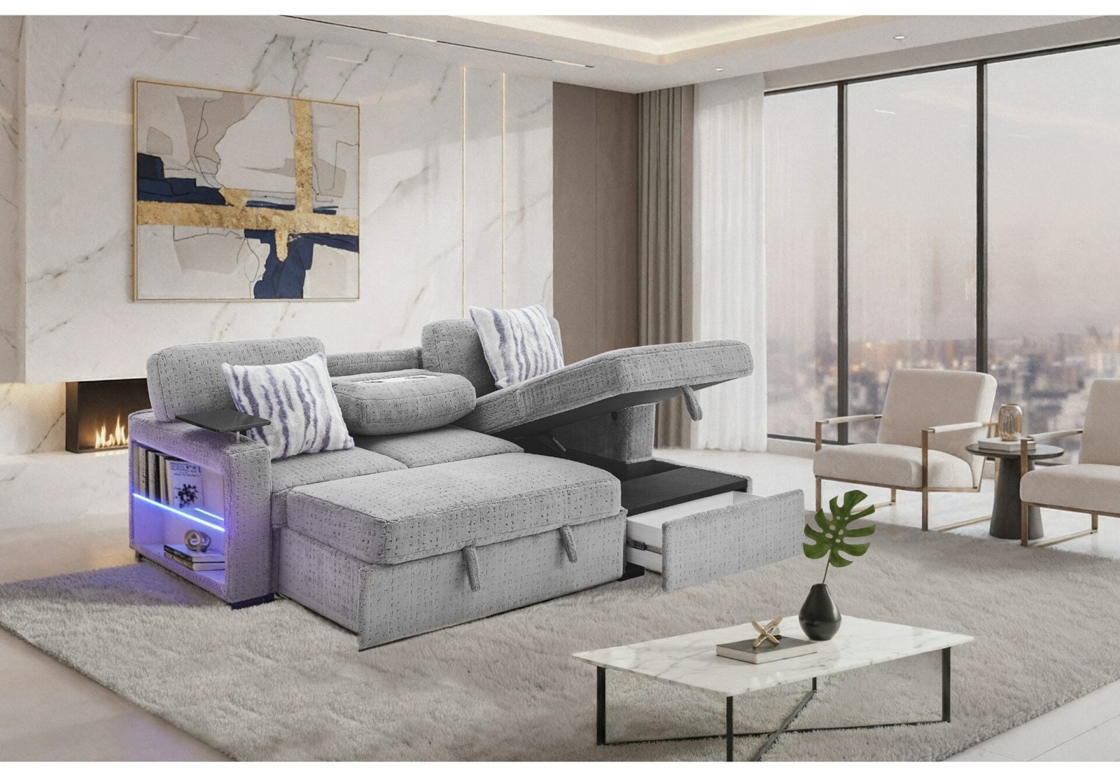 U0214-GREY-SLEEPER-SOFA-RSC-OPEN-1.jpg U0214 GREY SOFA BED - Image 2