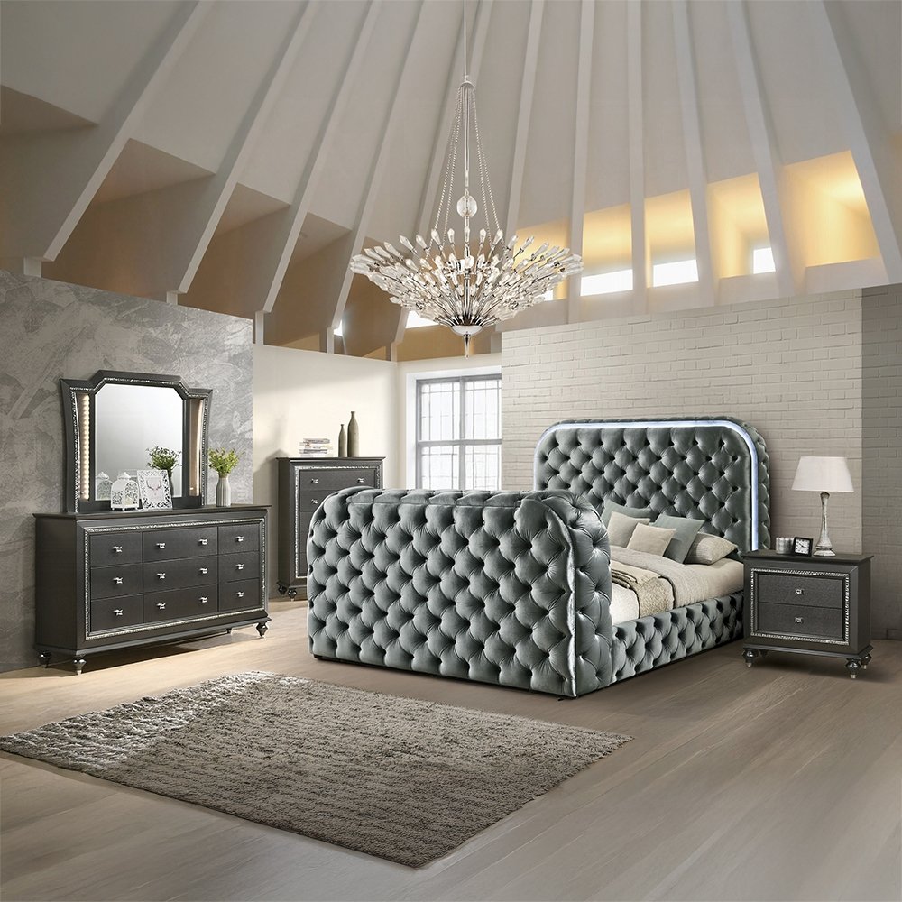 bd05071ek_life_1.jpg Kana Eastern King Bed w/LED, Fireplace & TV Stand - Image 2
